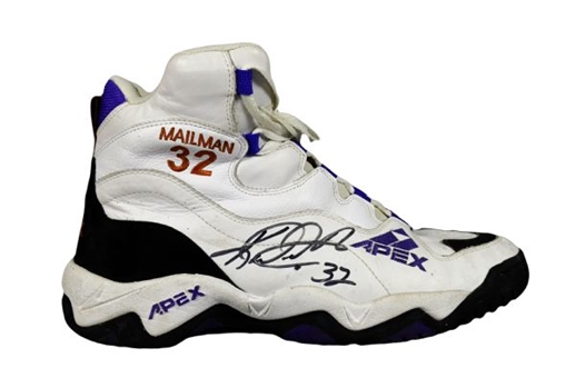 Karl Malone Signed "Mailman" Apex Sneaker
